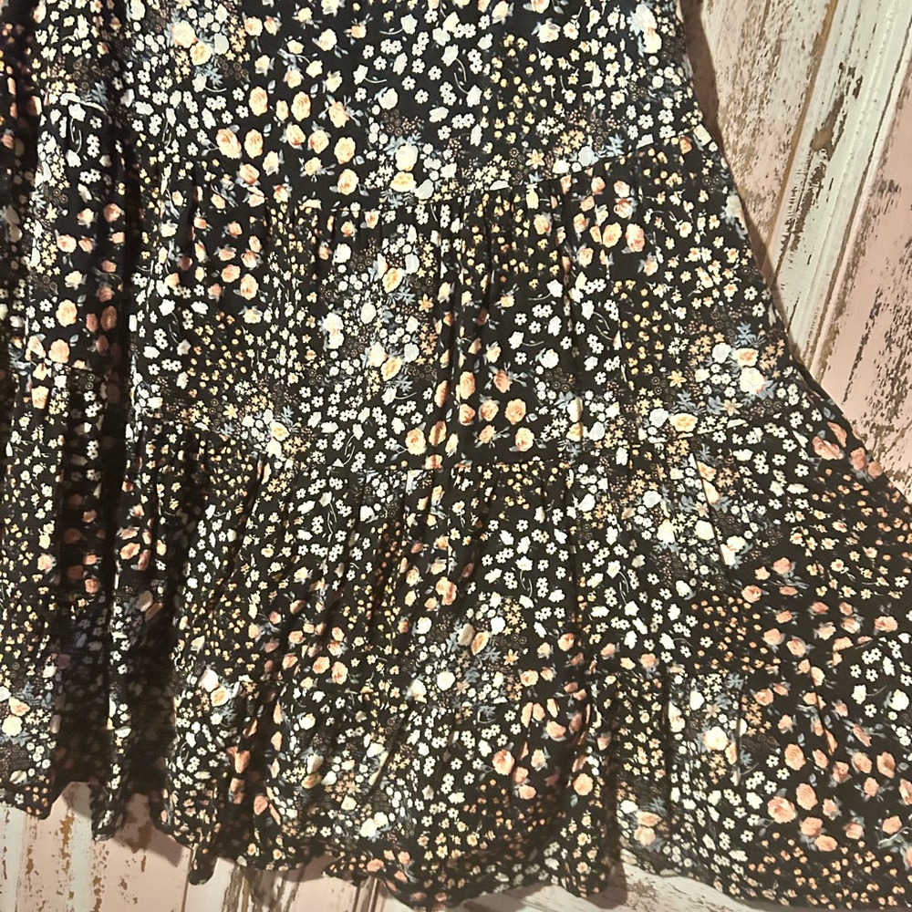 Wild Fable Black and Pink floral Midi Dress - Picture 3 of 8